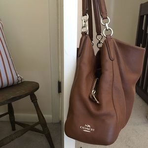 Coach leather three compartment handbag